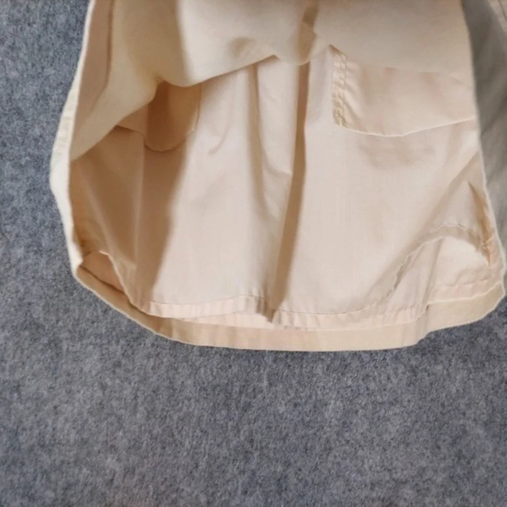 J.Crew Skirt Women 6‎ Beige Linen Paperbag Scallop Pocket Coastal Resort Mini